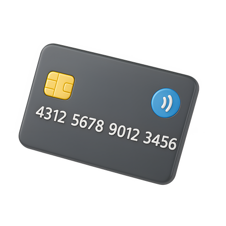 AI Black Contactless Credit Card  3D Icon