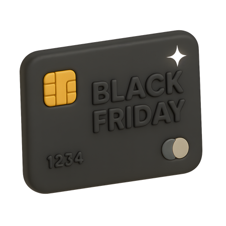 AI Black Credit Card  3D Icon