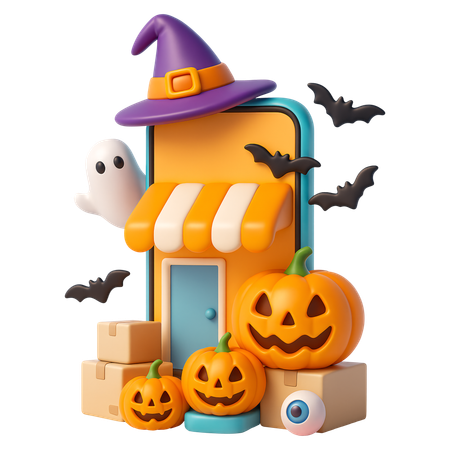 AI Black Friday Halloween Shop Store  3D Icon