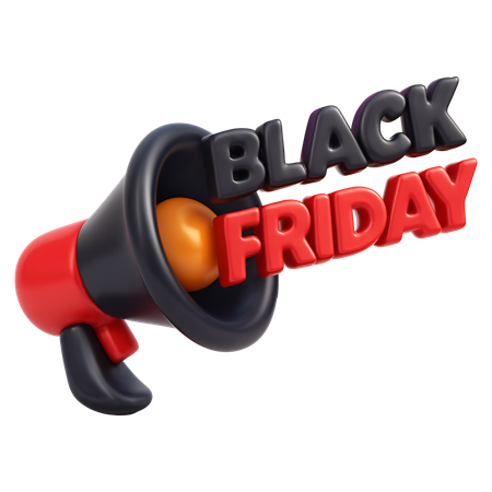 AI Black Friday Megaphone Announcement  3D Icon