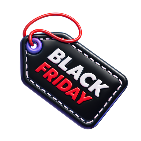 AI Black Friday Sale Tag Label  3D Icon
