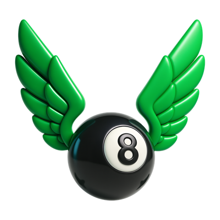 AI Bola de bilhar com asas verdes  Imagem