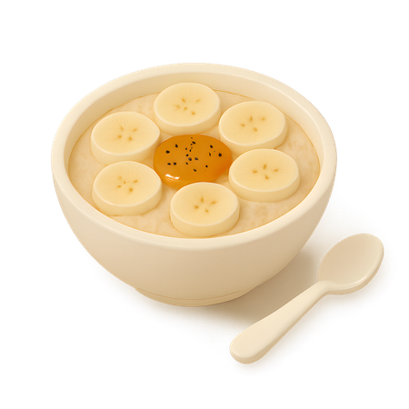 AI Bowl Oatmeal with Banana and Persimmon  3D Icon