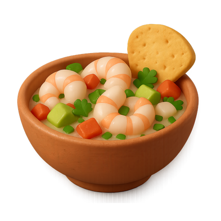 AI Bowl of vegetable soup with crouton  3D Icon