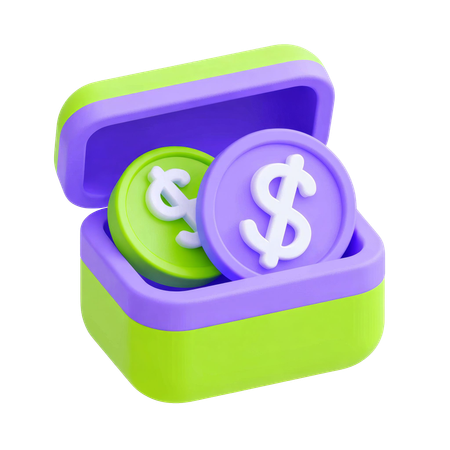 AI Box with Coins  3D Icon