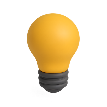 AI Bright  Idea Light Bulb  3D Icon