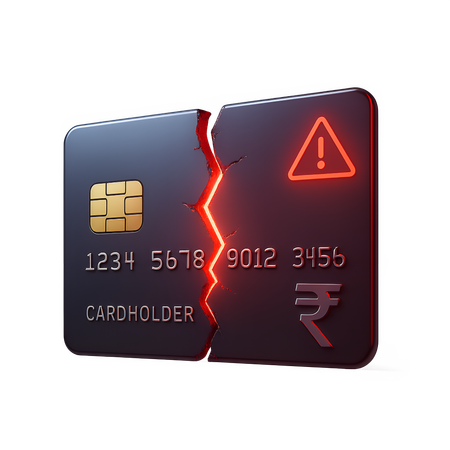 AI Broken Credit Card – Failed Transaction  3D Icon