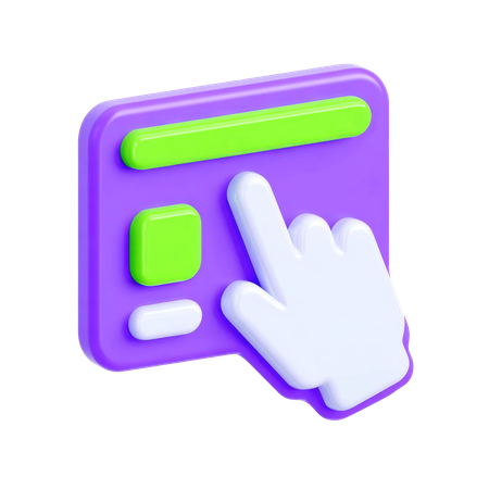 AI Browser Click  3D Icon