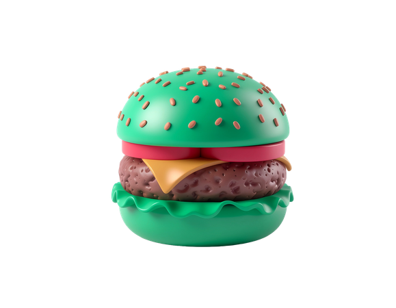 AI Burger  3D Icon