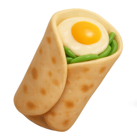 AI Burrito de café da manhã com ovo e abacate  Imagem