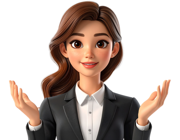 AI Businesswoman giving business presentation  3D Illustration