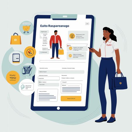 AI Businesswoman Interacting With A Digital Form On A Tablet  Image