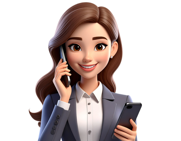 AI Businesswoman talking on phone  3D Illustration