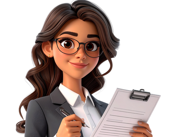 AI Businesswoman writing business task list  3D Illustration