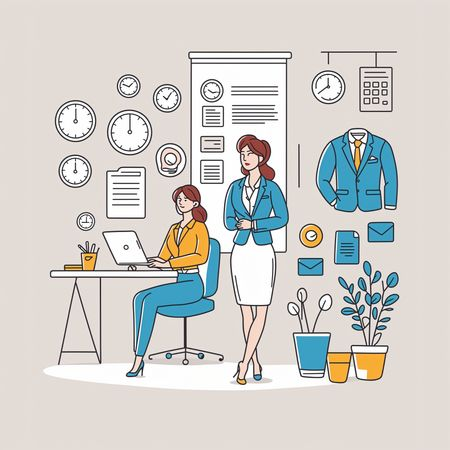 AI Businesswomen working at office workplace  Image