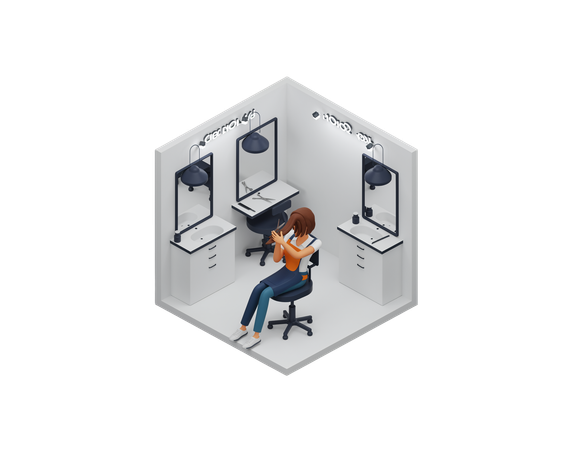 AI Cabeleireira cortando cabelo  Imagem