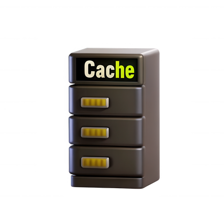 AI Cache Server Cabinet with LED Status Lights for Tech UI 3D Icon