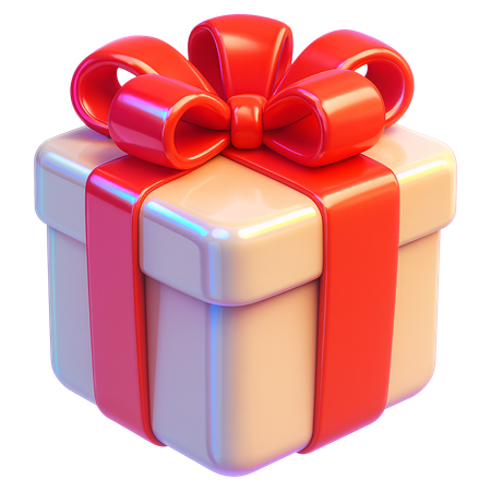 AI Caixa de presente com fita vermelha  Imagem