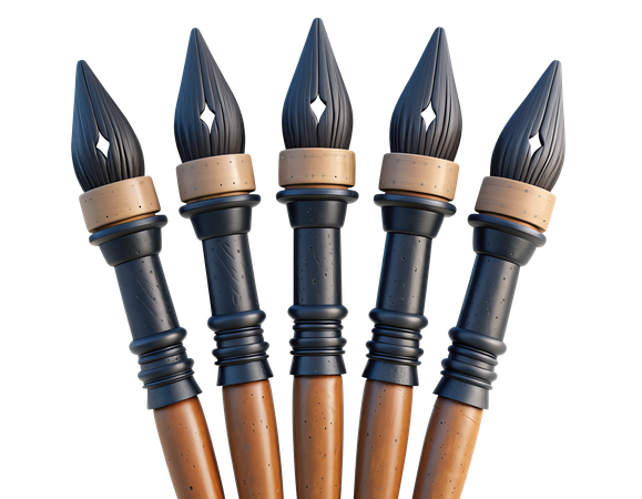 AI Calligraphy brush set  3D Icon