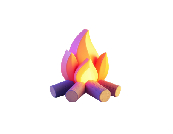 AI Campfire  3D Icon