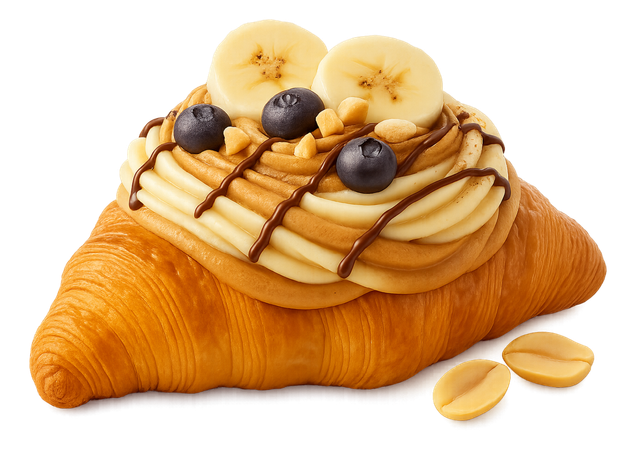 AI Caramel Nut Croissant  3D Icon