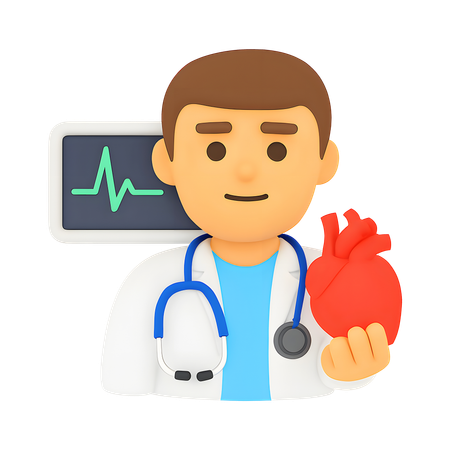 AI Cardiologist  3D Icon