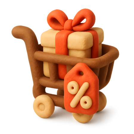 AI Carrinho de compras com caixa de presente  Imagem