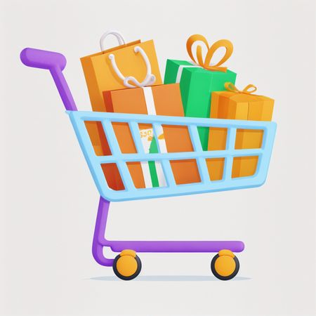AI Carrinho de compras com caixa de presente  Imagem