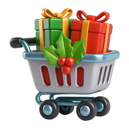 AI Carrinho de compras com presentes de Natal Imagem