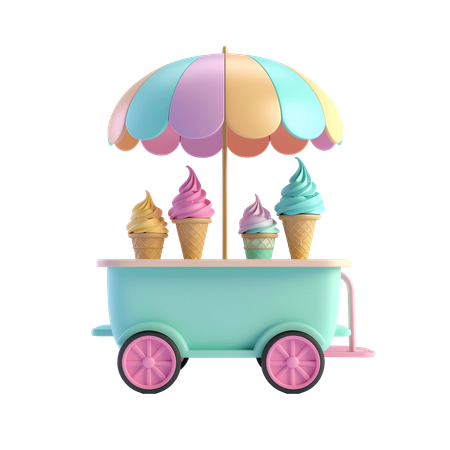 AI Carrinho de sorvetes de verão  Imagem