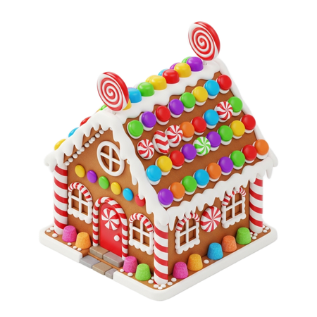 AI Casa de gengibre decorada com doces Imagem