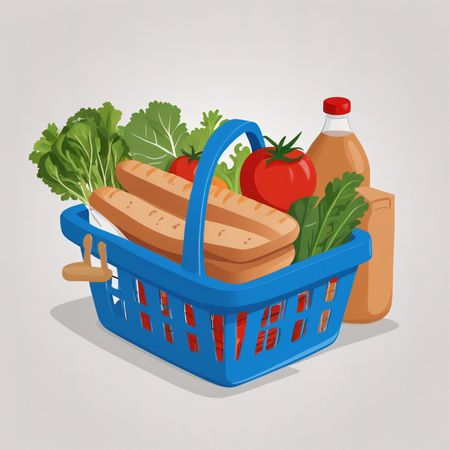 AI Cesta de compras com mantimentos  Imagem