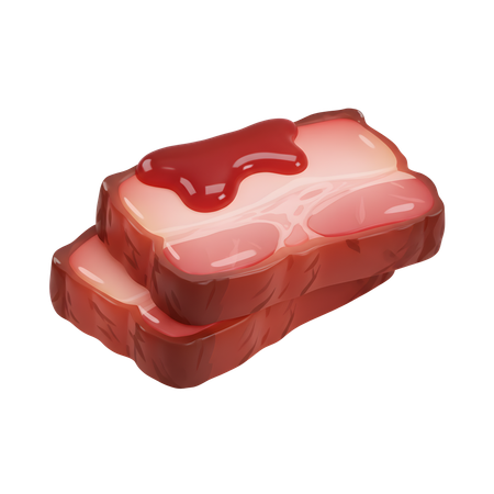 AI Char siu roast pork  3D Icon