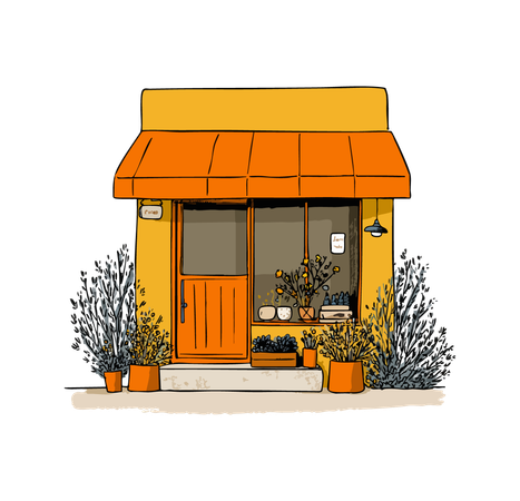 AI Charming Corner Shop  Illustration