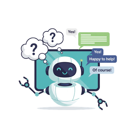AI Chatbot convivial répondant aux questions  Image IA