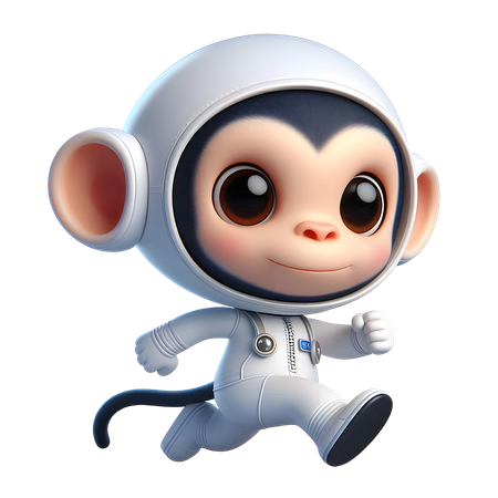 AI Chimpanzé fofo em traje espacial  Imagem