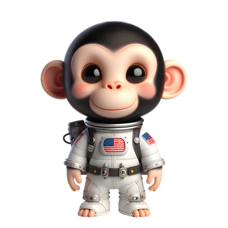 AI Chimpanzé fofo em traje espacial  Imagem