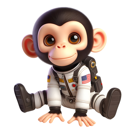 AI Chimpanzé fofo em traje espacial  Imagem