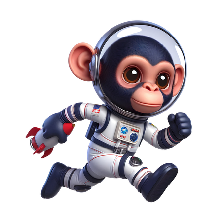 AI Chimpanzé fofo em traje espacial  Imagem