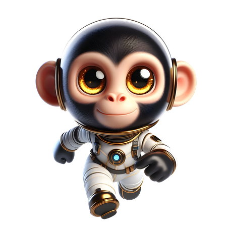 AI Chimpanzé fofo em traje espacial  Imagem