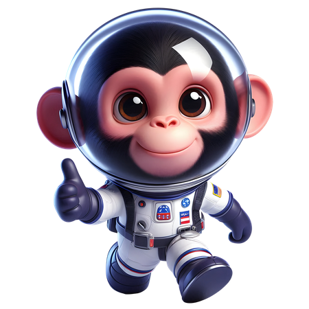 AI Chimpanzé fofo em traje espacial  Imagem