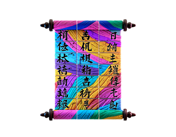 AI Chinese calligraphy scroll  3D Icon