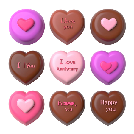 AI Chocolates With Messages  3D Icon