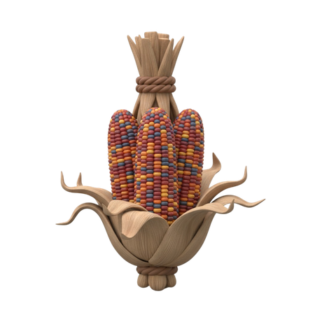 AI Clay-style corn bundle tied with rope  3D Illustration