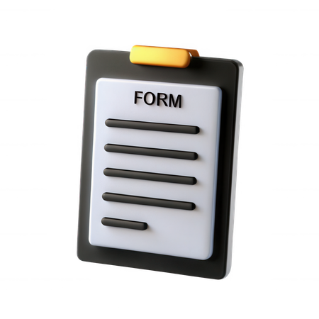 AI Clipboard Form with FORM Text on White Sheet 3D Icon