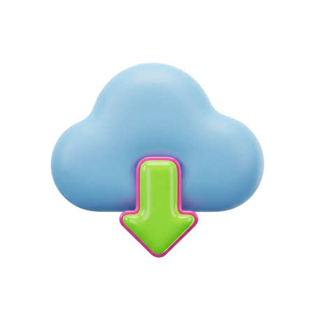 AI Cloud Download  3D Icon