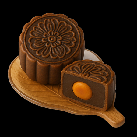 AI Cocoa Gold Mooncake  3D Icon