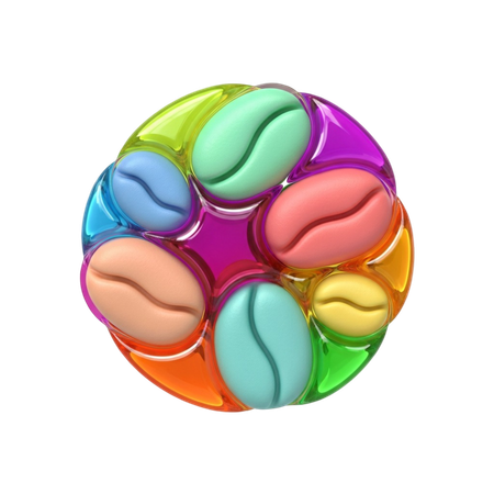 AI Coffee Beans  3D Icon