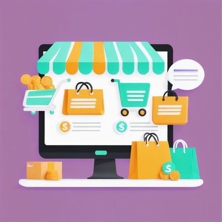 AI Comércio eletrônico e compras online  Imagem
