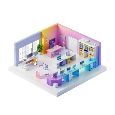 AI Computer lab 3D Icon